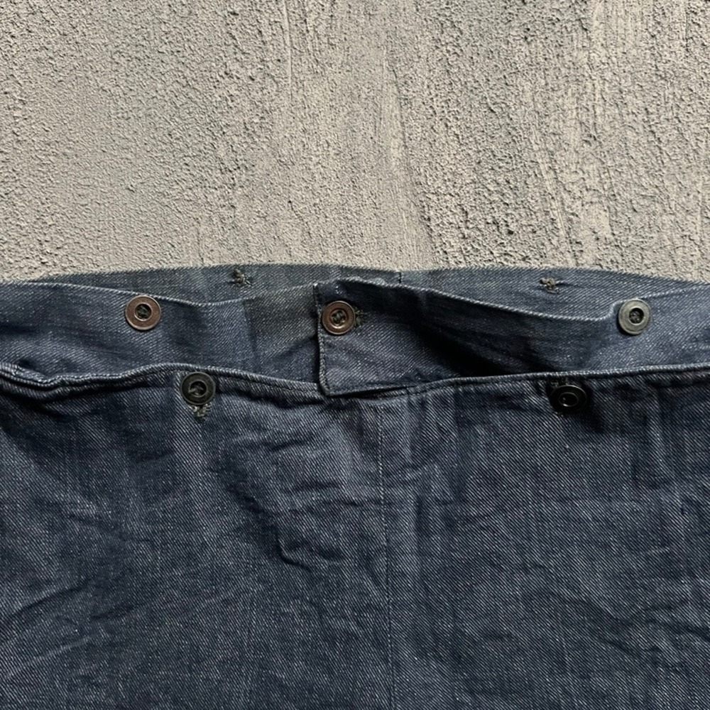 Vintage Broad Fall Denim Work Pants 38x28 Blue 1940s 1950s Selvedge Amish - Picture 4 of 12